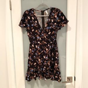 Xhilaration Flutter Sleeve Faux Wrap Dress - Size XS